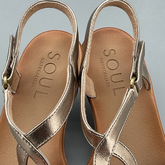 NEW Soul Naturalizer Women’s Solo Sandals Warm Silver Size 6M - Picture 6 of 10